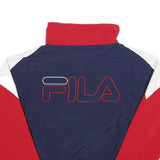 FILA Womens Red & Blue Colourblock Nylon Track Jacket S Retro Sportswear