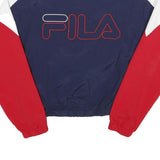 FILA Womens Red & Blue Colourblock Nylon Track Jacket S Retro Sportswear