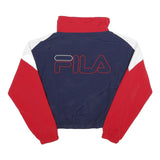FILA Womens Red & Blue Colourblock Nylon Track Jacket S Retro Sportswear