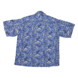 ROYAL ROBINS Mens Blue Patterned Cotton Blend Shirt L Summer Casual Button-Up