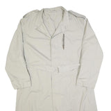 Womens Beige Button Cotton Blend Classic Jacket XL Plain Long Sleeve Button