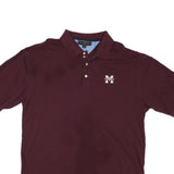 TOMMY HILFIGER Mens Maroon 2XL Polo Shirt Cotton Blend Short Sleeve Plain
