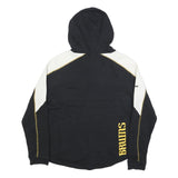 REEBOK Womens Black & White Bruins Hoodie M Lace Up Cotton Blend