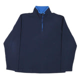 FILA Womens Blue Pullover Plain Quarter Zip Basic Knit Jumper M Polyester