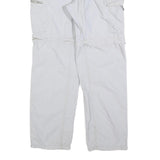 COLUMBIA Mens Polyester Blend White Relaxed Cargo Trousers W34 L30 Outdoor Zip