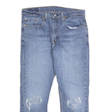 LEVI'S 502 Mens Slim Jeans Blue Denim W34 L27 Distressed Cotton Blend