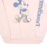 DISNEY Womens Pink Mickey Mouse Crew Neck M Cotton Blend Sweatshirt