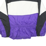 WILSON Womens Purple & Black Nylon Zip Jacket M Colourblock Casual Retro