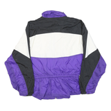 WILSON Womens Purple & Black Nylon Zip Jacket M Colourblock Casual Retro