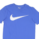 NIKE Mens Blue T-Shirt L Short Sleeve Crew Neck Cotton Blend Sportswear