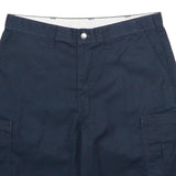 DICKIES Mens Navy Blue Cargo Shorts L W34 Workwear Polyester Blend