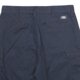 DICKIES Mens Navy Blue Cargo Shorts L W34 Workwear Polyester Blend