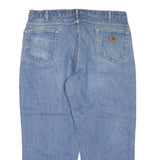 CARHARTT Mens Regular Fit Blue Denim Jeans W42 L27 Classic Cotton Zip Pockets