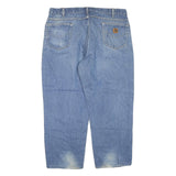 CARHARTT Mens Regular Fit Blue Denim Jeans W42 L27 Classic Cotton Zip Pockets