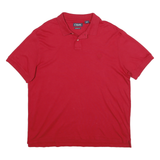 CHAPS Mens Red Polo Shirt XL Custom Fit Cotton Short Sleeve Plain