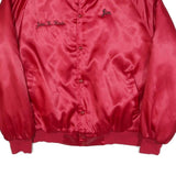 WEST ARK Mens Red Satin Bomber Jacket 2XL Polyester Blend Button Closure