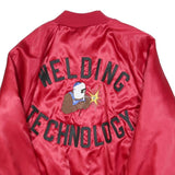 WEST ARK Mens Red Satin Bomber Jacket 2XL Polyester Blend Button Closure