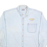 WESTERN CLASSIC Mens Blue Light Denim Shirt 2XL Button Front Casual