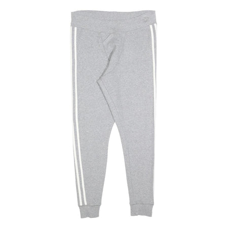 ADIDAS Womens Joggers Grey & White Slim Tapered UK 14 W30 L25 Casual Sporty