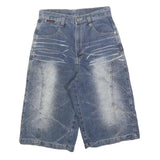 CARNABY Womens Shorts Blue Denim Casual XS W26 Relaxed Fit Cotton Blend