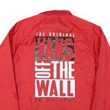 VANS Mens Red Button Nylon Coach Jacket M Off The Wall Print Casual