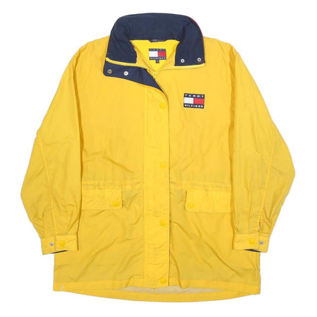TOMMY HILFIGER Mens Yellow Navy Jacket M Nylon Plain Zip Button Pockets