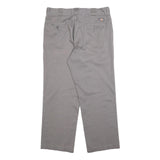 DICKIES Mens Regular Grey Cotton Blend Trousers W34 L29 Workwear Zip Closure