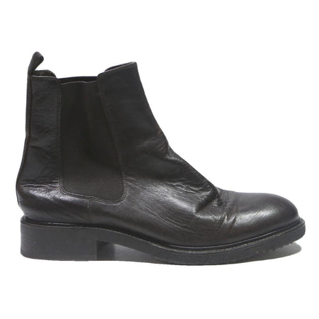 BILLI BI Mens Chelsea Boots Black Leather UK 8 Elastic Side Panel Pull Tab