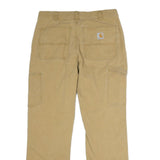 CARHARTT Mens Cotton Beige Regular Straight Trousers W34 L30 Workwear Durable