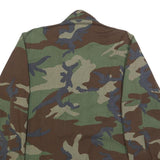 Mens Green Brown Camouflage Cotton Blend Button Jacket S Military Style Pocketed