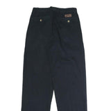 MALBORO CLASSICS Mens Cotton Black Regular Fit Straight Trousers W28 L33 Casual