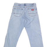 DICKIES Mens Jeans Blue Regular Straight Denim Light W32 L32 Zip Cotton Blend