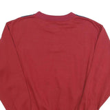 HALIFAX Mens Blue & Red Crew Neck L Colour Block Cotton Blend Sweatshirt