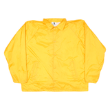 AUGUSTA Mens Yellow Nylon Coach Jacket XL Plain Button Closure Lightweight