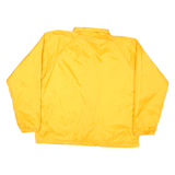 AUGUSTA Mens Yellow Nylon Coach Jacket XL Plain Button Closure Lightweight