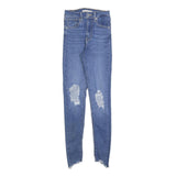LEVI'S Womens Slim Blue Skinny Denim Light W24 L28 Ripped Distressed Jeans