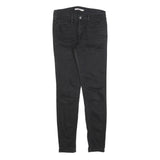 LEVI'S 710 Womens Slim Black Denim Jeans Cotton Blend W29 L30 Zip