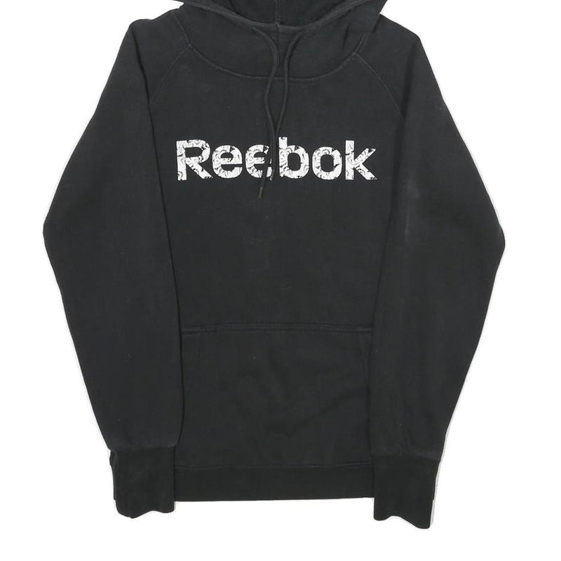 REEBOK Womens Black Hoodie S Cotton Blend Pullover Casual Sportswear