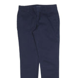 TOMMY HILFIGER Womens Cotton Blend Navy Slim Straight Trousers W28 L30 Chinos