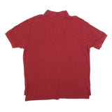 POLO RALPH LAUREN Mens Red Blue Pony Logo Short Sleeve Polo Shirt XL Cotton