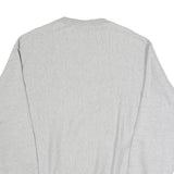 CHAMPION Mens Grey Crew Neck L Sweatshirt Cotton Blend Pullover Logo Embroidered