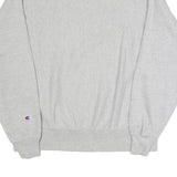CHAMPION Mens Grey Crew Neck L Sweatshirt Cotton Blend Pullover Logo Embroidered