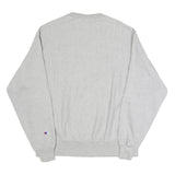 CHAMPION Mens Grey Crew Neck L Sweatshirt Cotton Blend Pullover Logo Embroidered