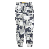 JENNYFER Womens Cotton Blend Grey Camouflage Regular Fit Cargo Trousers W24 L25