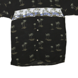 KNIGHTSBRIDGE Mens Black & Blue Palm Tree Print Shirt S Cotton Blend Hawaiian