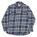 JACHS Mens Blue & White Check Shirt L Cotton Blend Long Sleeve Casual
