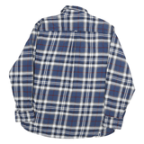 JACHS Mens Blue & White Check Shirt L Cotton Blend Long Sleeve Casual