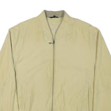 CANSON Mens Beige Bomber Jacket L Polyester Blend Zip Plain Classic Casual Wear