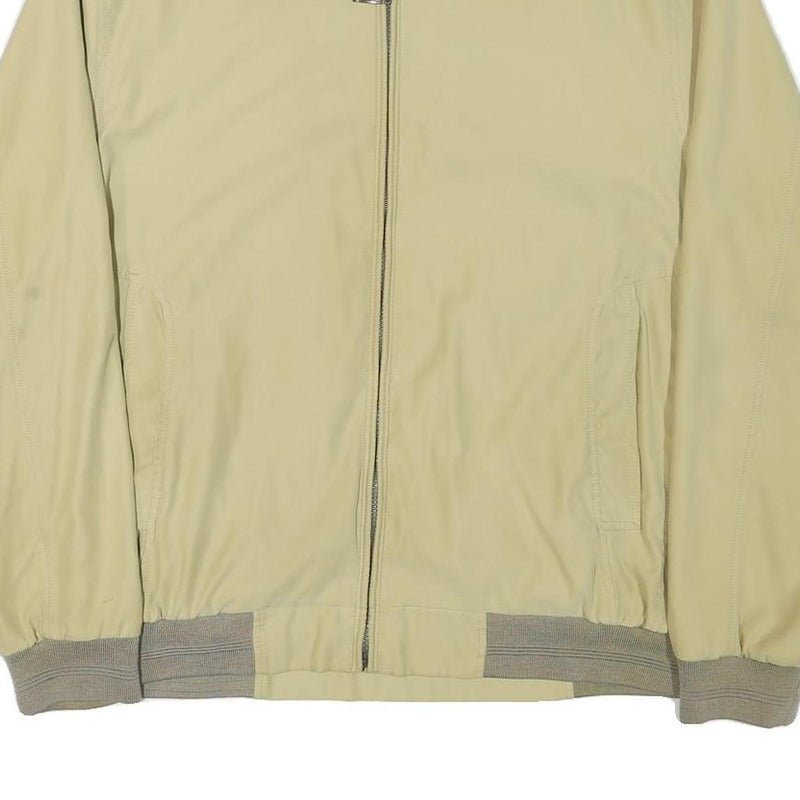 CANSON Mens Beige Bomber Jacket L Polyester Blend Zip Plain Classic Casual Wear