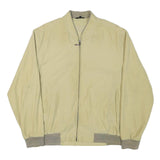 CANSON Mens Beige Bomber Jacket L Polyester Blend Zip Plain Classic Casual Wear